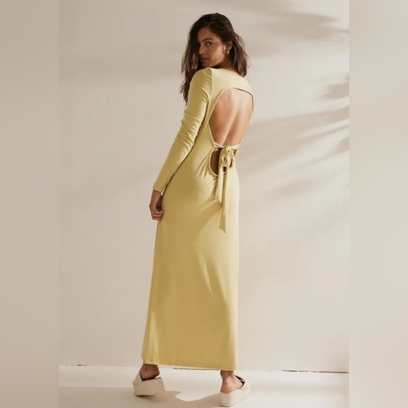 NWOT Free People Aubre Open-back Essential Maxi 💛  Medium - Picture 4 of 8